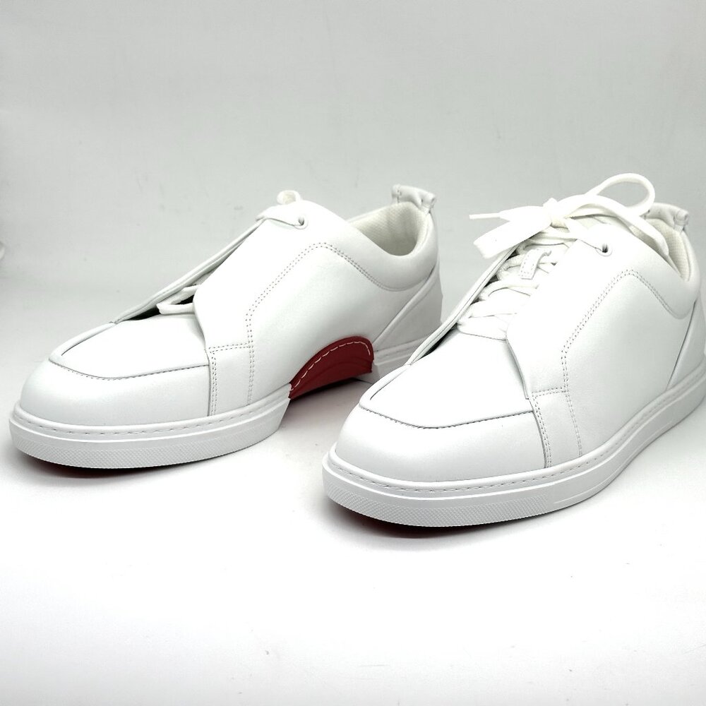 Christian Louboutin JIMMY FLAT Mens Leather Trainers Sneakers Shoes White - Picture 13 of 16